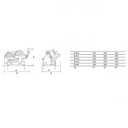 AFFETTATRICE VERTICALE LAMA Ø 33 ELITE + AFFILATOIO + CARRELLO LUNGO